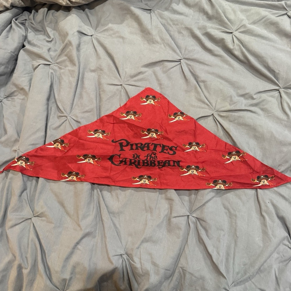 Disney Cruise Line Pirates of the Caribbean Mickey Mouse Red Scarf Bandana